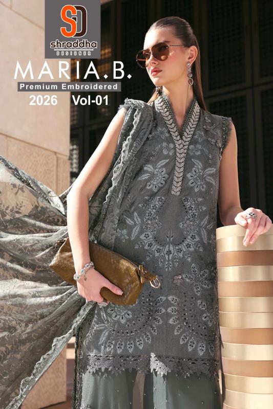 Shraddha maria b premium embroidered 2026 vol-1 salwar suit piece wholesale
